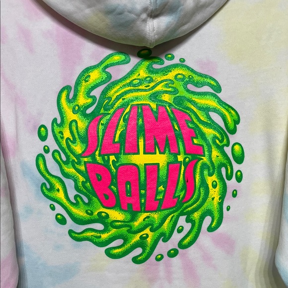 Santa Cruz Skateboards Men’s Small Slime Balls Tie-Dye Hoodie - Picture 7 of 8